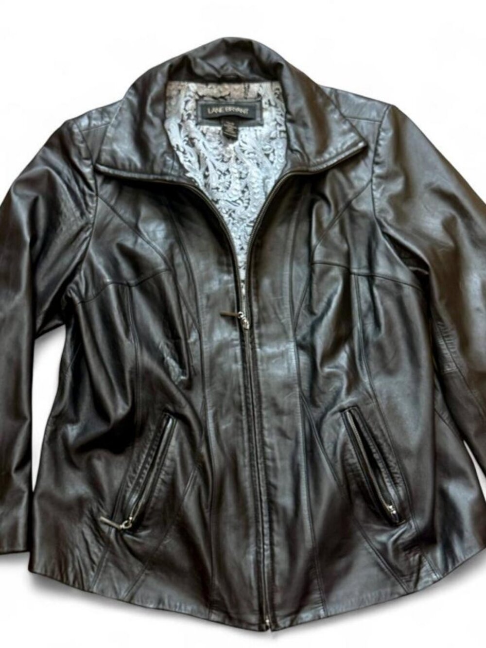 Lane Bryant 100% Genuine Leather Women's Black Jacket 14/16